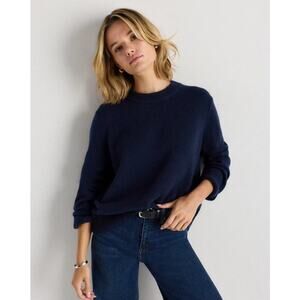 Quince Mongolian Cashmere Oversized Crewneck Sweater  Navy S NWT